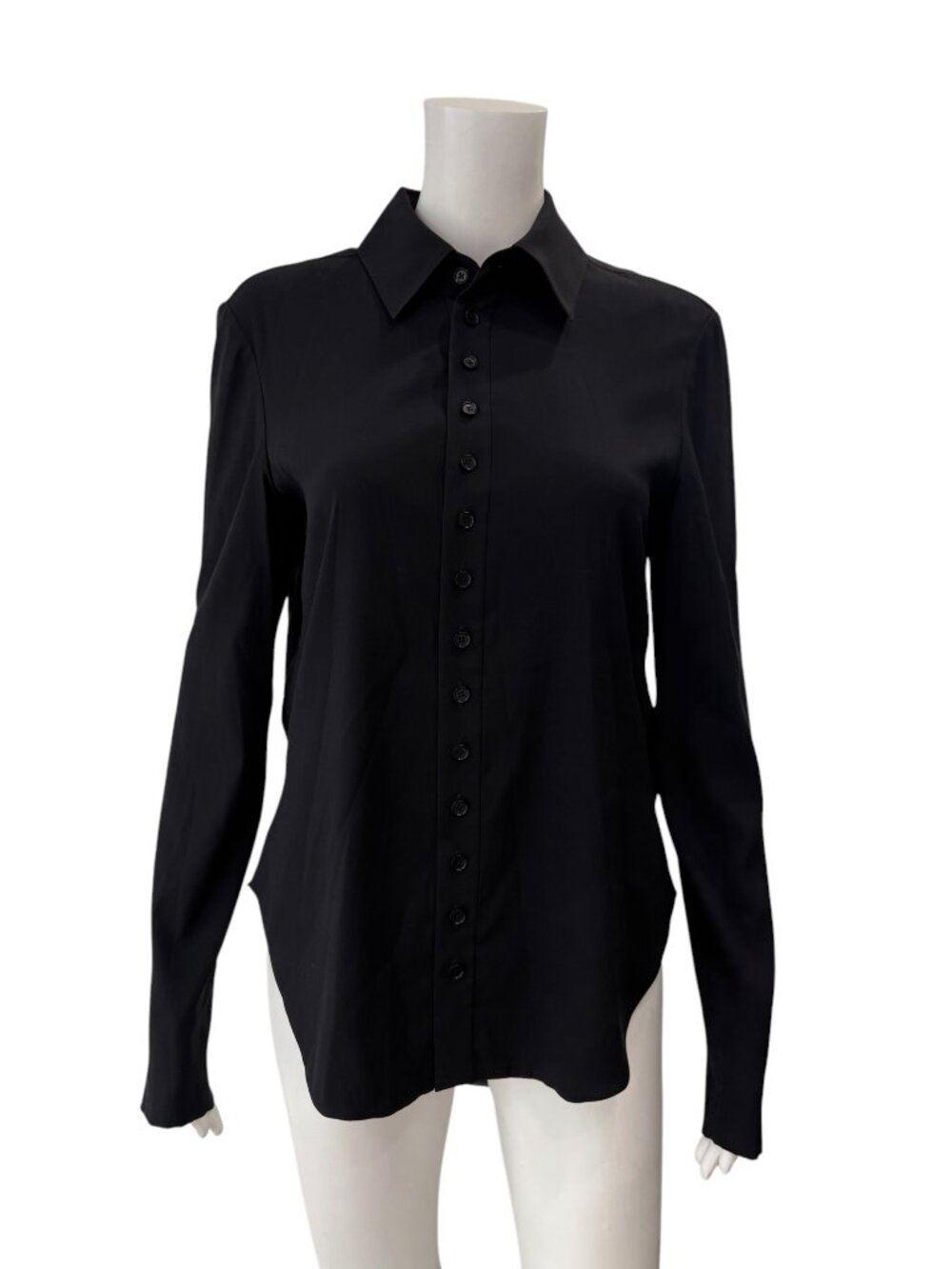$1800 NWT Norisol Ferrari Black Drape Button Down Silk Shirt size M
